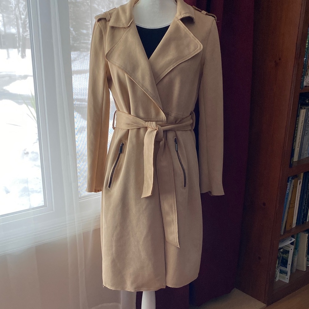 Tahari Beige Trench Coat with Belt